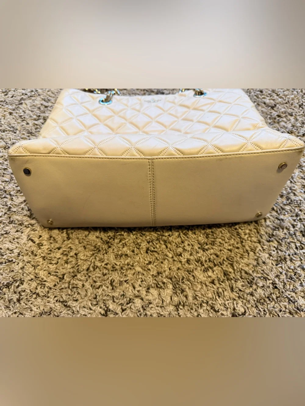 kate spade White Quilted Chain-Handle Tote